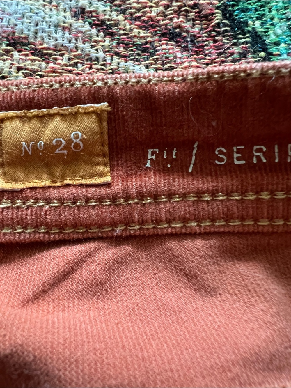 Corduroy Pants in Sage Green and Rust - Classic Casual Fit - Picture 7 of 12